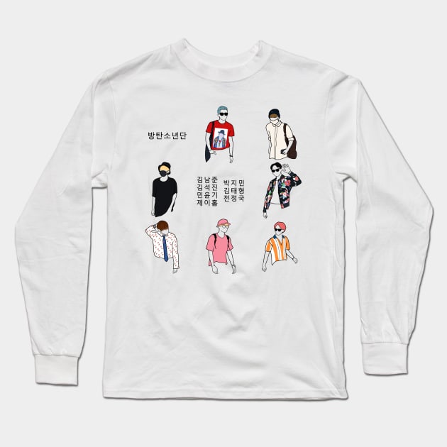 BTS Airport Fashion Long Sleeve T-Shirt by HoneyBliss